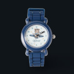 Adventure Aviation Schattige Beer Blue Plane Horloge<br><div class="desc">Breng een avontuurlijk gevoel naar de dag van uw kind met onze schattige Aviation Beer Kinder Watch! Met een leuk beer op een blauw vliegtuig is dit prachtige horloge ideaal voor jonge ontdekkingsreizigers. Het kleurrijke en speelse ontwerp maakt het leren vertellen van tijd leuk en boeiend. Met een comfortabele, verstelbare...</div>