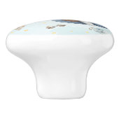 Adventure Aviation Schattige Beer Blue Plane Keramische Knop (Zijkant)