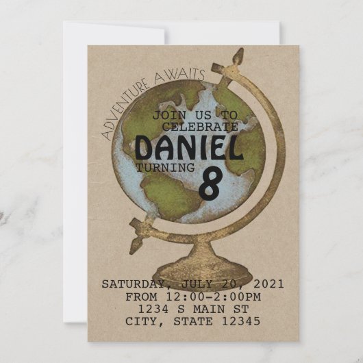 Adventure Await Birthday Kaart (Voorkant)