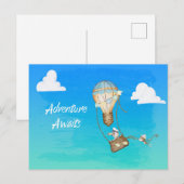 Adventure Await Hot Air Balloon Monkey Briefkaart (Voorkant / Achterkant)
