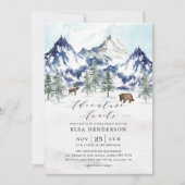 Adventure Await Mountain Forest Baby shower Kaart (Voorkant)