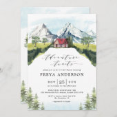 Adventure Await Mountain Forest Vrijgezellenfeest Kaart (Voorkant / Achterkant)