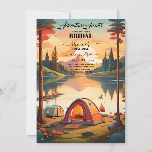 Adventure Await Mountain Forest Vrijgezellenfeest Kaart (Voorkant)