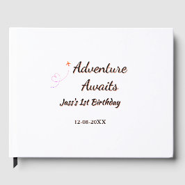 Adventure awaits 1st birthday name date planeretro gastenboek