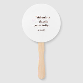 Adventure awaits 1st birthday name date planeretro handwaaier