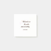 Adventure awaits 1st birthday name date planeretro post-it® notes (Voorkant)