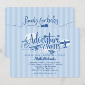 "Adventure Awaits" Aviation Baby shower Invitation Kaart (Voorkant / Achterkant)