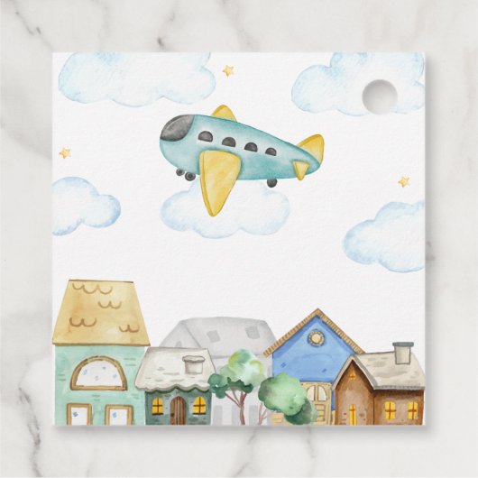 Adventure Awaits Aviator Airplane Baby Shower  Bedankjes Labels (Achterkant)