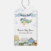 Adventure Awaits Aviator Airplane Baby Shower Cadeaulabel (Voorkant)