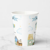 Adventure Awaits Aviator Airplane Baby Shower  Papieren Bekers (Links)