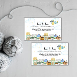 Adventure Awaits Aviator Books For Baby Shower  Informatiekaartje