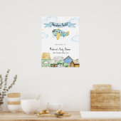 Adventure Awaits Aviator City Baby Shower Welcome  Poster (Keuken)