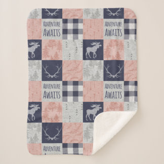 Adventure Awaits Baby Girl Minky Blanket Sherpa Deken