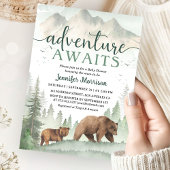 Adventure Awaits Baby Shower Bear Woodland Forest Kaart
