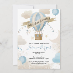 Adventure Awaits Baby shower Invitation for BOY Kaart