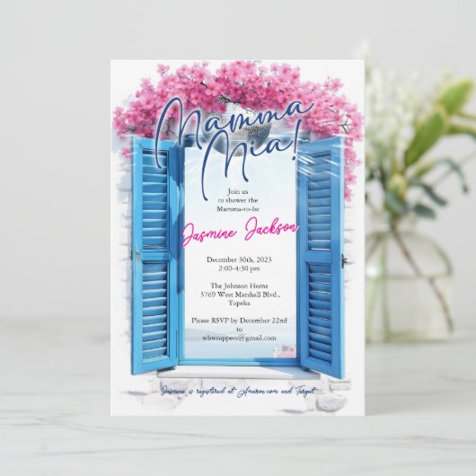 Adventure Awaits Baby shower Invitation for BOY Kaart (Staand voorkant)