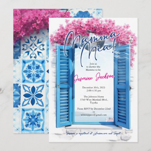 Adventure Awaits Baby shower Invitation for BOY Kaart (Voorkant / Achterkant)