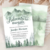 Adventure Awaits Baby Shower Rustic Green Mountain Kaart