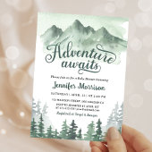 Adventure Awaits Baby Shower Rustic Green Mountain Kaart