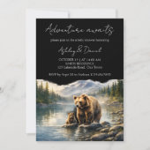 Adventure Awaits Bear & Cub Woodland Baby Shower Kaart (Voorkant)