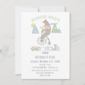 Adventure Awaits Beer Bunny Bike Baby shower Kaart (Voorkant)