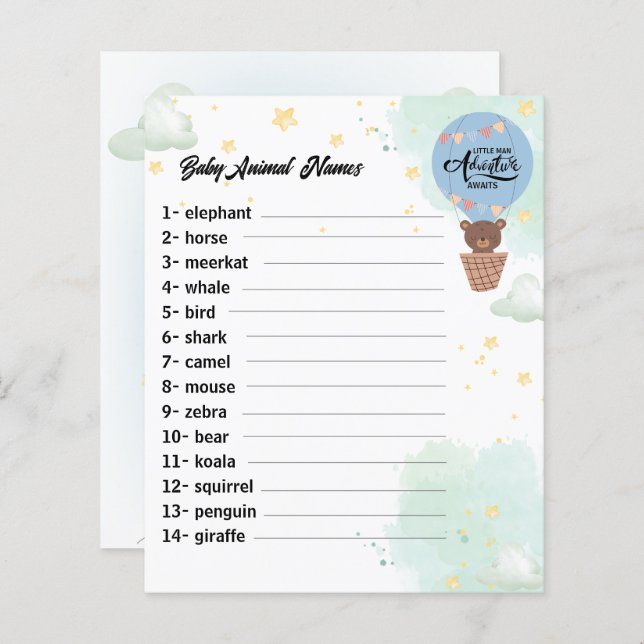 adventure awaits Beer fun shower baby dier spel (Voorkant / Achterkant)