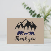 Adventure Awaits Beren Kraft Baby shower Bedankkaart (Staand voorkant)