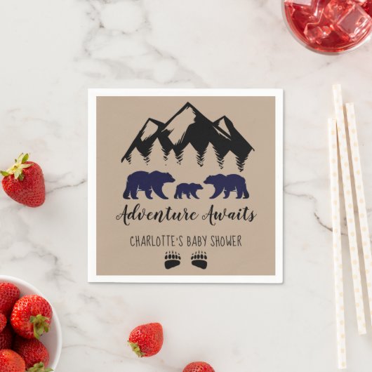Adventure Awaits Beren Kraft Baby shower Napkins Servet (Insitu)