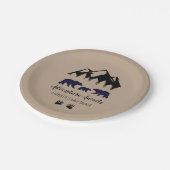 Adventure Awaits Beren Kraft Baby shower Papieren Bordje (Gekanteld)