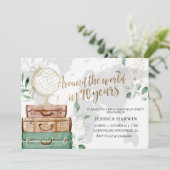 Adventure awaits BIRTHDAY, 90TH, Travel theme  Kaart (Staand voorkant)