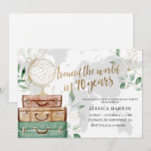 Adventure awaits BIRTHDAY, 90TH, Travel theme  Kaart (Voorkant / Achterkant)