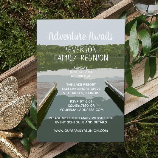Adventure Awaits Boat Dock Lake Family Reunion Kaart