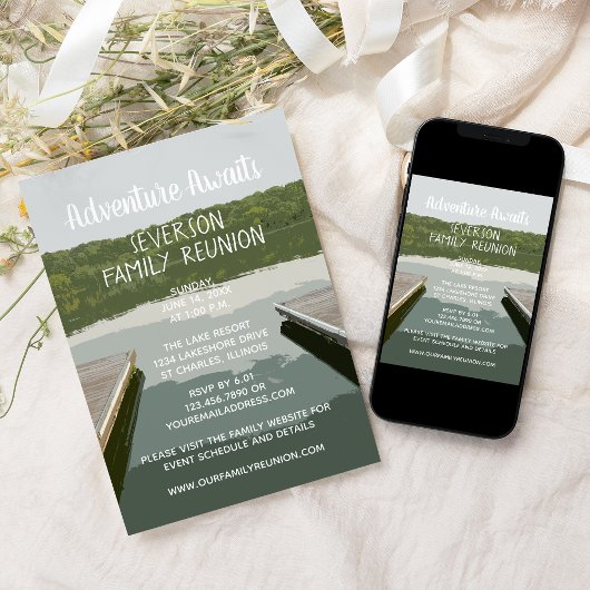 Adventure Awaits Boat Dock Lake Family Reunion Kaart