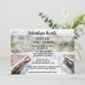 Adventure Awaits Boat Docks Lake Family Reunion Kaart (Staand voorkant)