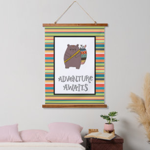 Adventure Awaits Boho Beer Nursery Art Hangend Wandkleed