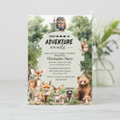 Adventure Awaits Boy Baby shower Kaart (Staand voorkant)