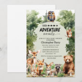 Adventure Awaits Boy Baby shower Kaart (Voorkant / Achterkant)