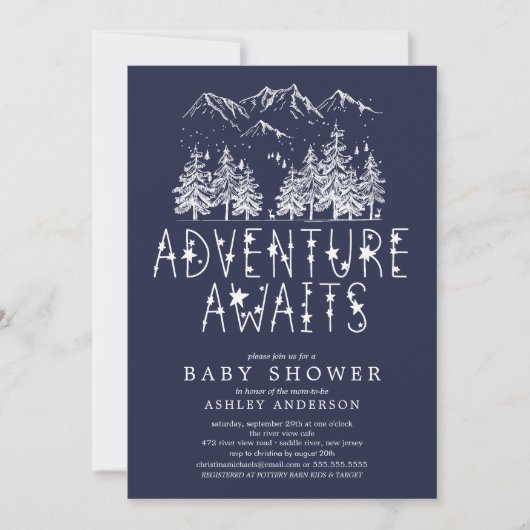 Adventure Awaits Boy baby shower Kaart (Voorkant)