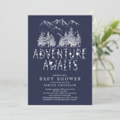 Adventure Awaits Boy baby shower Kaart (Staand voorkant)