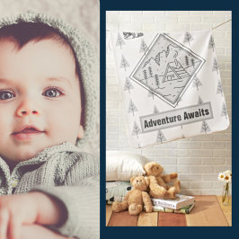 Adventure Awaits Boy's Baby Blanket Inbakerdoek