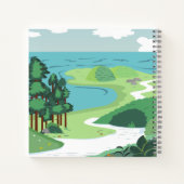 Adventure Awaits Brown Beer Landscape Baby shower Notitieboek (Achterkant)