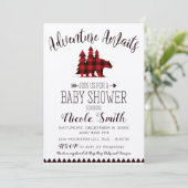 Adventure Awaits Buffalo Check Beer Baby shower Kaart (Staand voorkant)