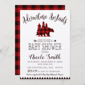 Adventure Awaits Buffalo Check Beer Baby shower Kaart (Voorkant / Achterkant)