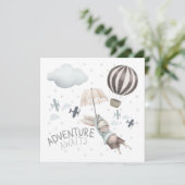 Adventure Awaits Bunny Birthday Invitation Kaart (Staand voorkant)