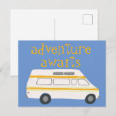 ADVENTURE AWAITS Campervan RV Briefkaart (Voorkant / Achterkant)