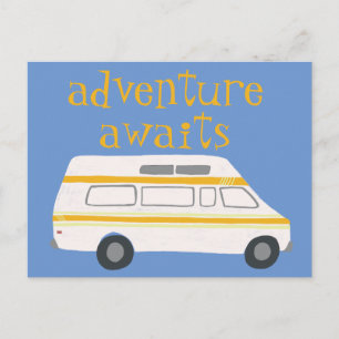 ADVENTURE AWAITS Campervan RV Briefkaart