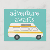 ADVENTURE AWAITS Campervan RV Briefkaart (Voorkant)