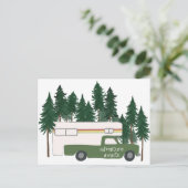 ADVENTURE AWAITS Camping Truck RV Briefkaart (Staand voorkant)