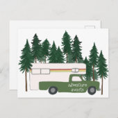 ADVENTURE AWAITS Camping Truck RV Briefkaart (Voorkant / Achterkant)