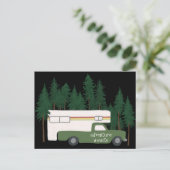 ADVENTURE AWAITS Camping Truck RV Briefkaart (Staand voorkant)